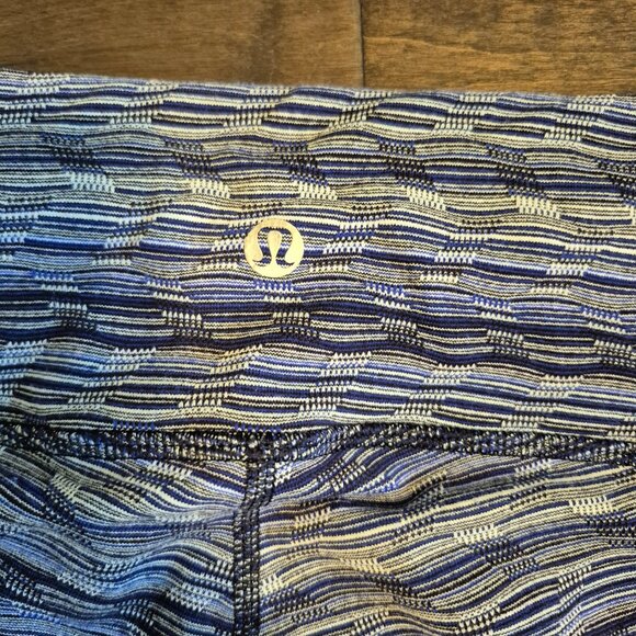 Lululemon Wunder Under Crop Space Dye Twist Sapphire Blue Multi Size 6 - Picture 5 of 7